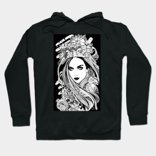 beautiful girl tribal floral hippie chick stoner witch Hoodie